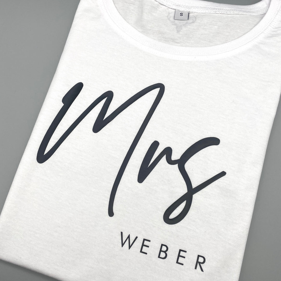 Damen T-Shirt leger MRS +NAME (personalisiert)