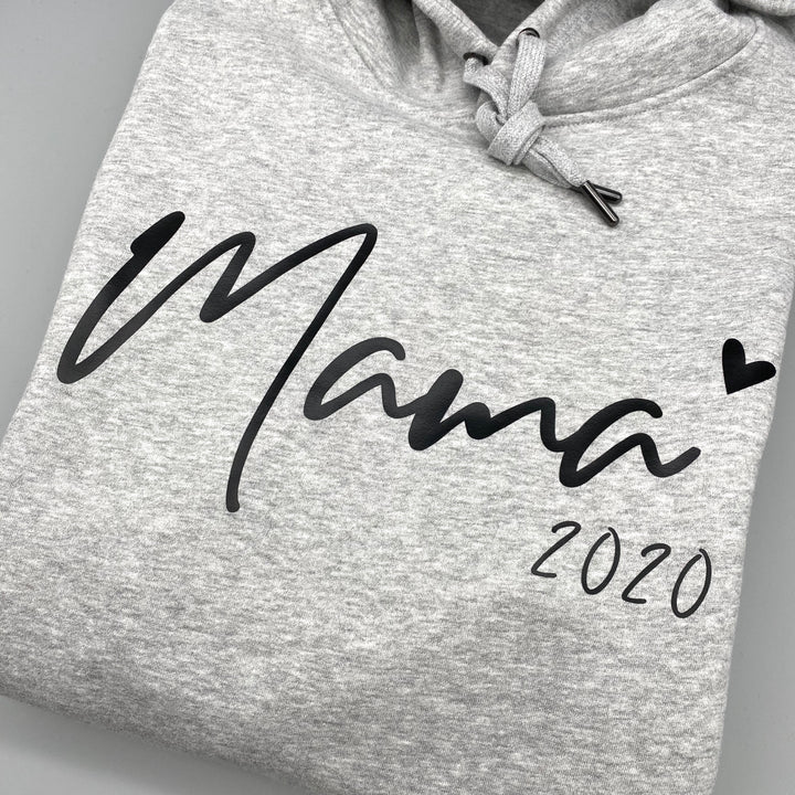 Hoodie Wunschname + Zahl | Mama + 2020