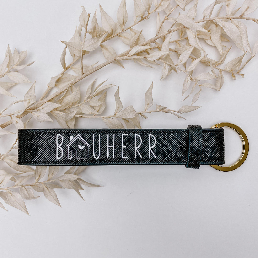 NobleDeer® Premium Schlüsselanhänger BAUHERR/IN (individuell)