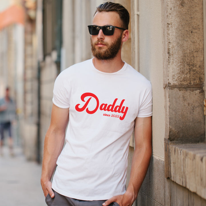 Herren T-Shirt DADDY + JAHRESZAHL "90's Stil" (personalisiert)