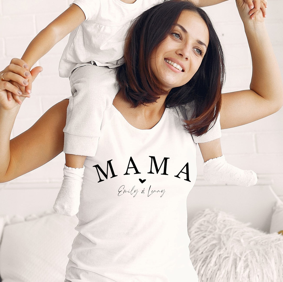 Damen T- Shirt regulär MAMA rounded (personalisiert)